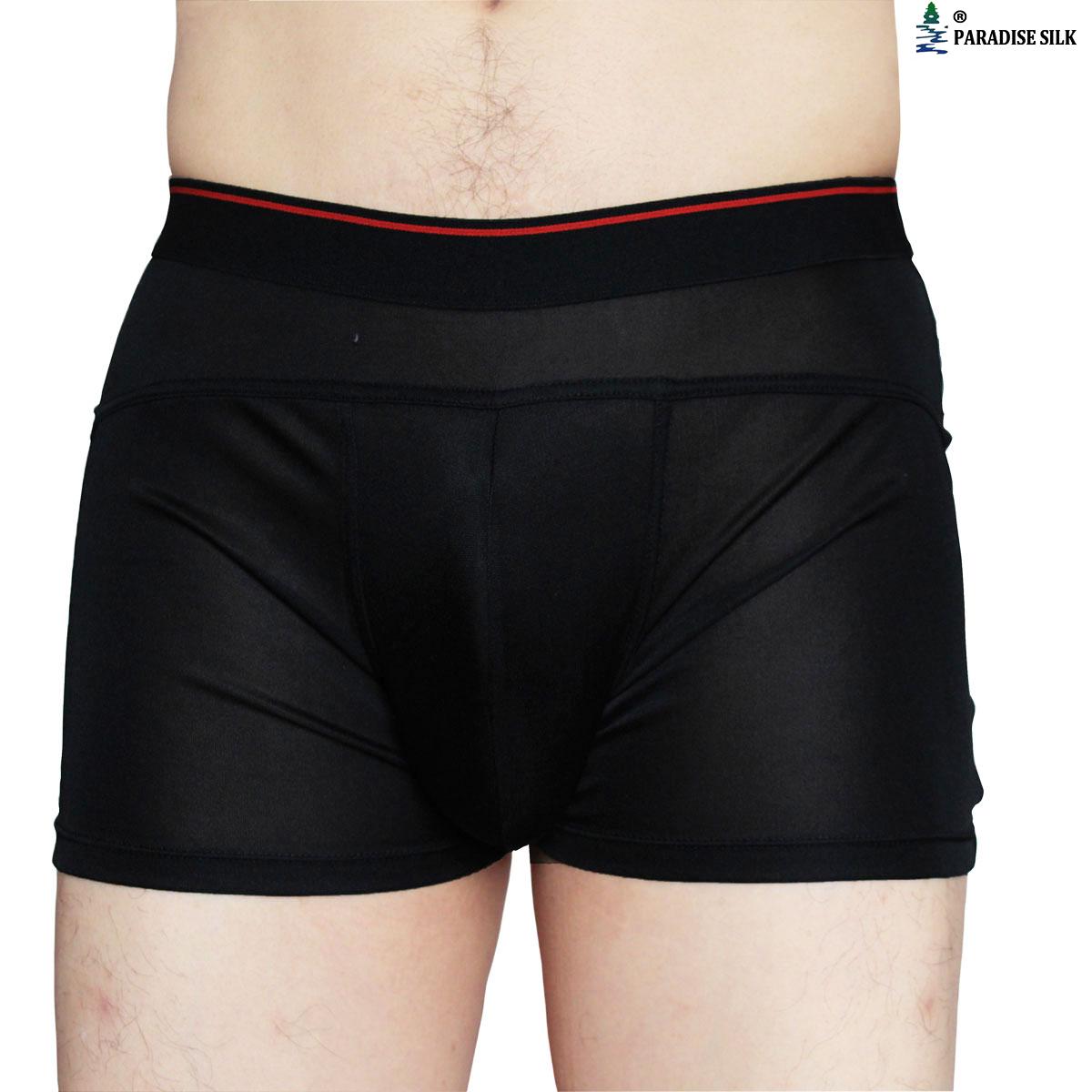 Pure Silk Knit Mens Boxers Trunks Pants Bulge Pouch Briefs Shorts Silk Underwear - Picture 3 of 6