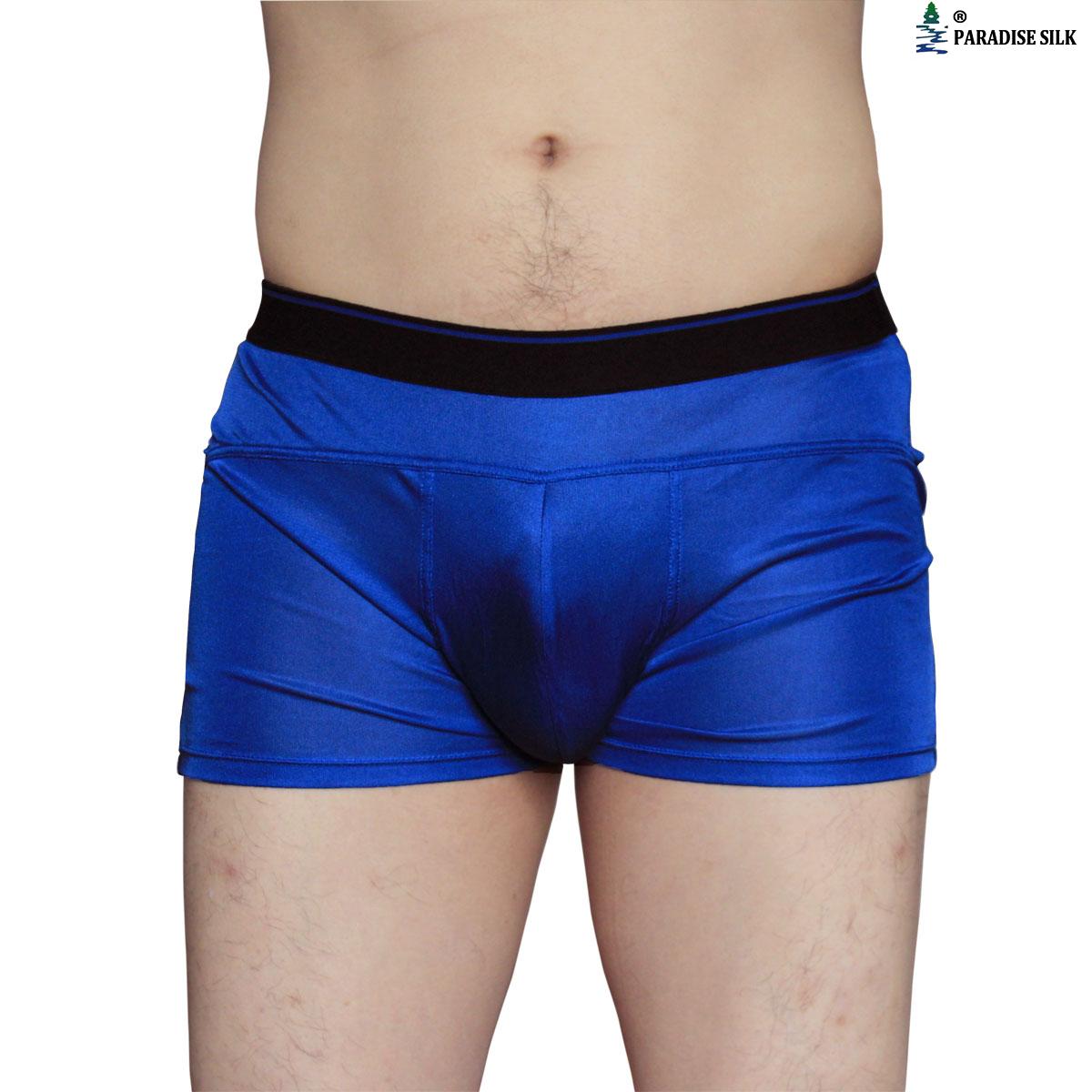 Pure Silk Knit Mens Boxers Trunks Pants Bulge Pouch Briefs Shorts Silk Underwear - Picture 4 of 6